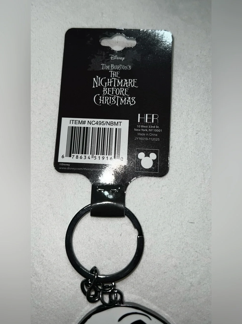 Disney NBC 30th Anniversary Jack Skellington Metal Keychain - NWT